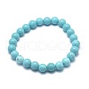 Natural Howlite Bead Stretch Bracelets X-BJEW-K212-A-011-2