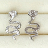 S925 Sterling Silver Clear Cubic Zirconia Snake Stud Earrings QQ4809-5