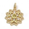 Brass Micro Pave Cubic Zirconia Pendants KK-E068-VF007-1