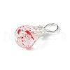 70Pcs 7 Colors Baking Painted Transparent Glass Pendants PALLOY-TA0002-48-4