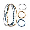 Synthetic Hematite & Brass Column Beaded Necklace Bracelet with Magnetic Clasps SJEW-G079-01-1