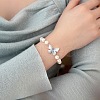 Butterfly Alloy & Kyanite & Plastic Pearl Pendant Necklaces & Stud Earrings & Link Bracelets & Rings Sets FS-WG8099C-01-2