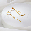 Elegant Stainless Steel Flat Round Tassel Stud Earrings BX2341-2-2