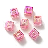 UV Plating Rainbow Iridescent Acrylic Beads OACR-K003-008D-1