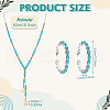 Alloy & Synthetic Turquoise Round Beaded Pendant Necklace & Stud Earrings Sets FS-WGF9BFC-01-3