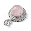 Natural Rose Quartz Pendants G-K339-04P-05-2