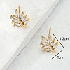 Chic Leaf Brass Stud Earrings ZB9921-4