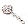 Natural Red Jasper Chips Beads & Alloy Tree of Life Pendant Decorations HJEW-JM03128-07-4