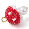Seed Beads Beaded Charms PALLOY-MZ00332-03-4