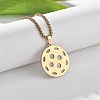 201 Stainless Steel Pickleball Pendant Box Chain Necklaces for Women Men NJEW-H050-01A-G-3