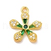 Rack Plating Brass Micro Pave Cubic Zirconia Pendants KK-G408-06G-2
