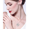 925 Sterling Silver Pave Clear Cubic Zirconia Heart Mother with Baby Pendant Necklaces for Mother's Day FS-WG28A46-01-4