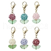Flower Glass Seed Beads Beaded Pendant Decorations HJEW-MZ00195-2