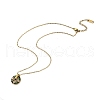 304 Stainless Steel Enamel Flat Round Necklaces for Women NJEW-Q028-01B-G-2