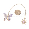 4Pcs Butterfly Sun Acrylic & Alloy Resin Charm Bookmark AJEW-JK00382-3