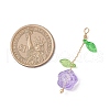 9Pcs Transparent Glass Pendants PALLOY-JF03971-2