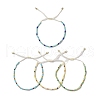 Shell & Porcelain Braided Bead Bracelets BJEW-C061-08-1