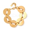 304 Stainless Steel Flat Round Link Chain Bracelets for Women BJEW-S173-01G-2