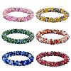 6Pcs 6 Colors Glass Beaded Crochet Stretch Bracelets Set BJEW-SZ0002-47-1