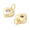 Brass Micro Pave Cubic Zirconia Charms KK-C051-07G-02-2