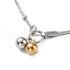 304 Stainless Steel with Plastic Bead Necklace NJEW-Q335-01A-P-2