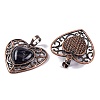 Natural Amethyst Peach Love Heart Pendants G-G158-01-08-2