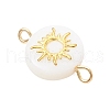 3Pcs 3 Styles Natural Freshwater Shell Flat Round Connector Charms PALLOY-JF04018-01-4