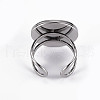 201 Stainless Steel Cuff Pad Ring Settings STAS-S080-040E-P-3