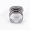Tarnish Resistant 201 Stainless Steel Cuff Pad Ring Settings STAS-S080-040E-P-3