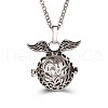 Angel Wing Alloy Aromatherapy Bead Cage Pendant Oil Necklace Heart Hollow Necklaces XV8359-7-1