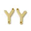 Rack Plating Brass Letter Connector Charms KK-C007-38G-Y-2
