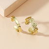2Pcs Adjustable Retro Iron Flower Cuff Toe Ring Sets II7704-1