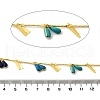 Brass Enamel Teardrop with Rectangle Link Chains CHS-H112-23G-01-3