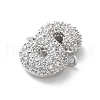 Brass Micro Pave Cubic Zirconia Letter Links KK-I717-04S-P-2