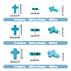 FIBLOOM 180Pcs 9 Styles Synthetic Turquoise Beads G-FI0001-22-2