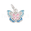 925 Sterling Silver Enamel Butterfly Charms STER-D300-28P-03-1