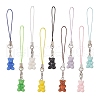 Opaque Resin Bear Mobile Straps HJEW-JM00893-1