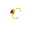 Stainless Steel Micro Pave Cubic Zirconia Open Cuff Rings for Women OE2673-3-3