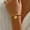 Stainless Steel Heart with Saint Benedict Charm Bracelets WP9367-3-3