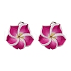 Handmade Polymer Clay 3D Plumeria Stud Earrings EJEW-JE06416-4
