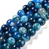 Natural Striped Agate/Banded Agate Beads Strands G-Z060-A01-C11-1