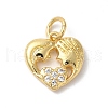 Valentine's Day Rack Plating Brass Clear Cubic Zirconia Pendants KK-Z056-12G-1