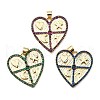 Brass with Cubic Zirconia Pendants KK-K341-01G-1