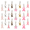 Awareness Ribbon Alloy Enamel Pendant Decorations HJEW-AB00600-1