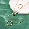 304 Stainless Steel Triple Ring Lariat Necklaces NJEW-R026-16G-3