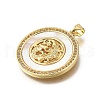 Brass Micro Pave Cubic Zirconia Shell Pendants KK-D328-19G-2