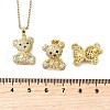 Bear Brass Micro Pave Cubic Zirconia Stud Earrings & Pendant Necklaces Sets SJEW-Z002-01G-5