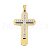 PVD Vacuum Plating 304 Stainless Steel Rhinestone Big Pendants STAS-Z080-14G-1