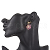 Flower Handmade Glass Seed Beads Dangle Stud Earrings EJEW-MZ00471-02-3