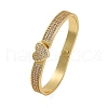 Rack Plating Brass Micro Pave Cubic Zirconia Hinged Bangles BJEW-H624-06D-G-4